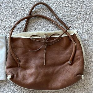 MIU MIU PRADA SHEARLING FUR FOLDING TOTE SHOULDER BAG SMALL ITALY